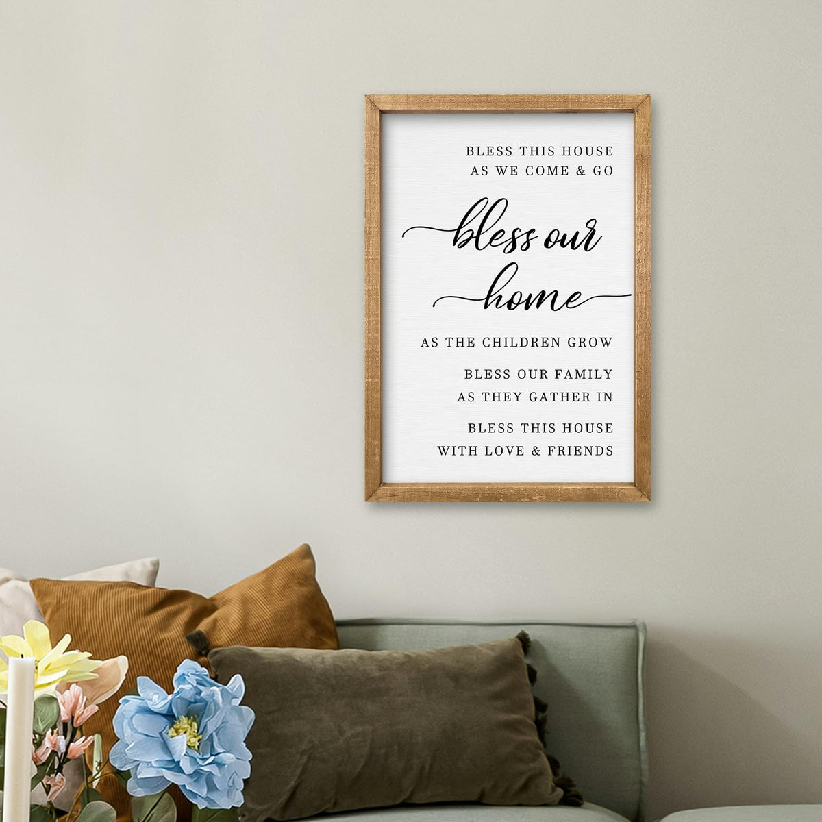 comurdyo Bless This Home Wall Decor 16"×11" Wood