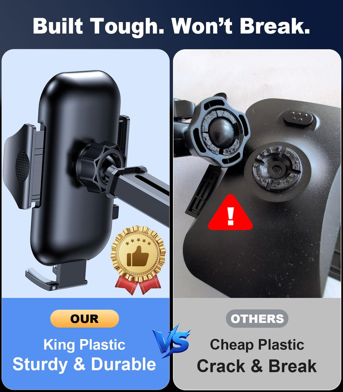 VICSEED 2026 Ultimate Sturdy Car Phone Holder [Upgraded 95+LBS Strongest Suction] Universal Long Arm Cellphone Mount for Car Dashboard Windshield Vent Truck Boat for iPhone 18 17 16 Pro Max & Android