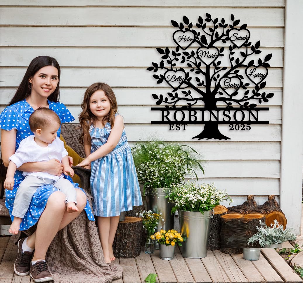 Custom Tree of Life Family Metal Signs, Personalized Tree of Life Wall Decor, Outdoor Yard Decor, Family Sign Wall Decor, Custom Tree Yard Sign, Home Decor for Living Room, Housewarming Gift