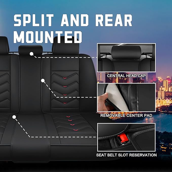 CTDS Car Seat Covers for Honda Accord 2000-2026, Stylish Sport Seat Cover, Premium Nappa Leather Car Seat Cover. Automobile Seat Covers Sets.(Standard 5 Seats/Black)