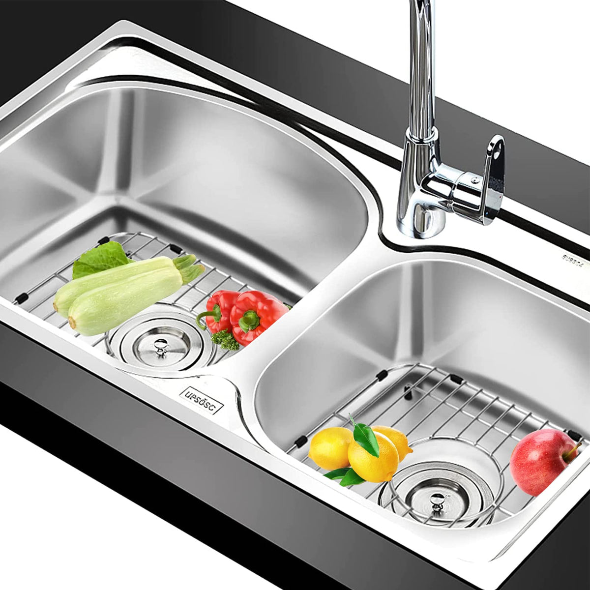 Orgneas Sink Protectors for Single Bowl Kitchen Sink Centered Drain