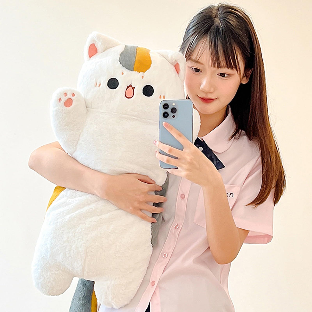 Ditucu 23.6 inch Taiyaki Cat Plush Pillow Cute Kitten Inside Fish 2 in 1 Soft Stuffed Animal Plushies Toys with Outfit Sleeping Doll Gifts for Girls Boys