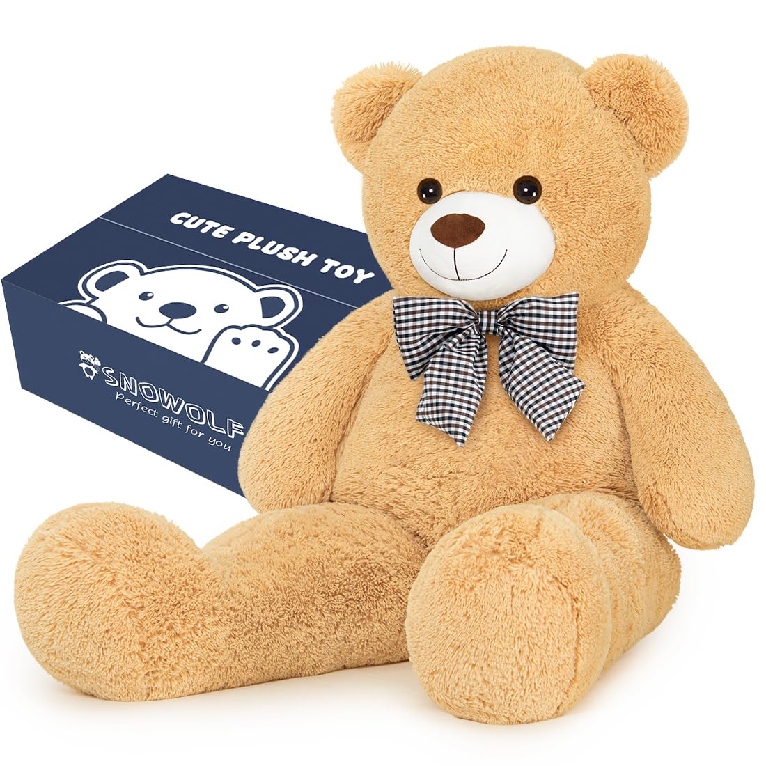 Giant Teddy Bear 4 Ft, Cute Big Plush Stuffed Animal 5Lbs, Light Brown