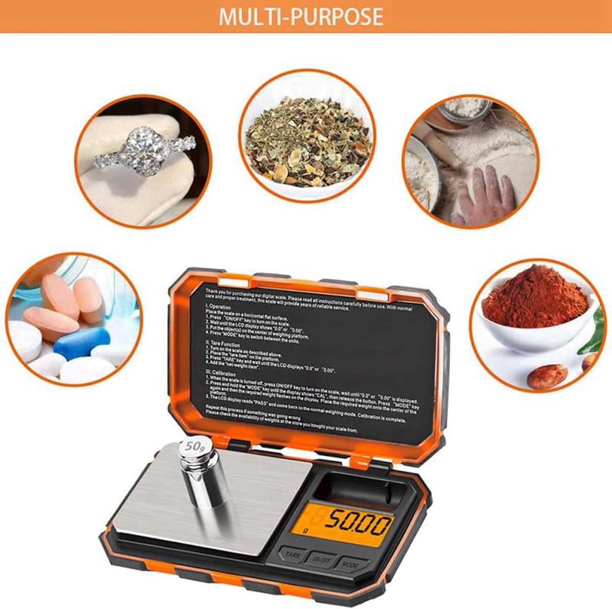 UNIWEIGH Digital Gram Scale,200g/0.01g High Precision Pocket Mini Scales