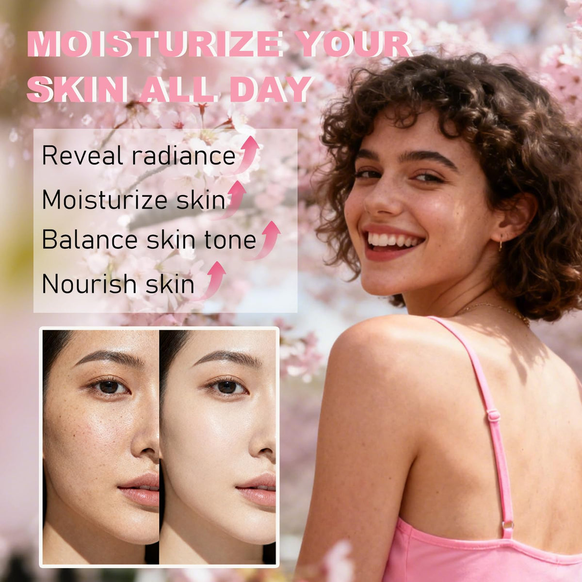 Sakura Skin Care Set Christmas Birthday Gifts for Teen Girls -Skincare for Girls 10-12 - Kids Skin Care Set for girls Ages 8-12 - Kids Skin Care for Teens 10-12 - Skin Care Kit for Women with Gua Sha