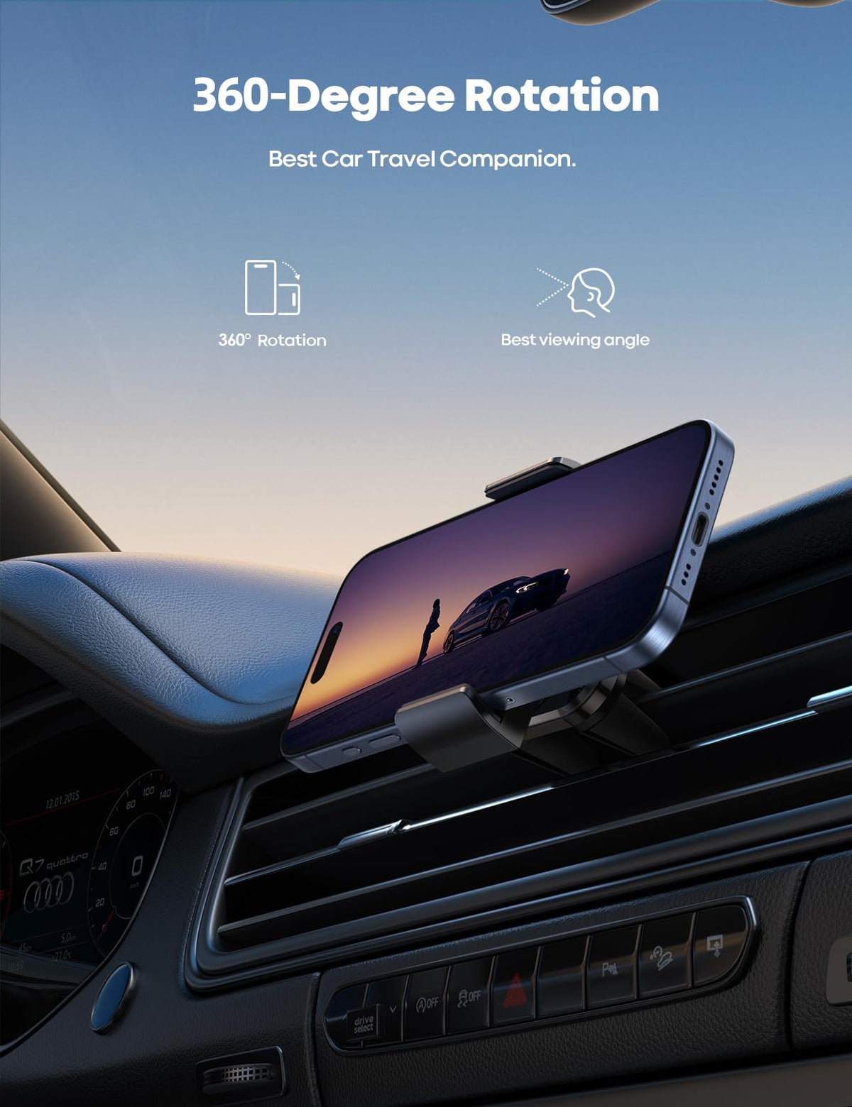 Lamicall Car Vent Phone Mount Two Grips Design Phone Holders for Your Car
