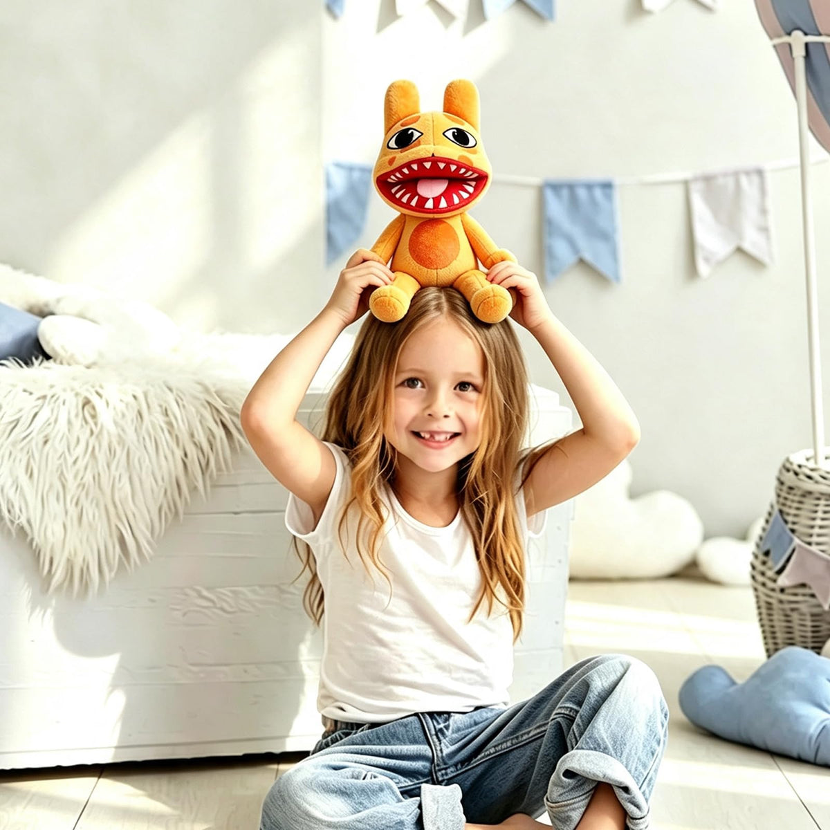 Animal Hospital Plush, Horror Game Collectible Plushies, 11inch Soft Plush Toy for Game Fans, Collectors & Kids, Premium Quality Material with Expressive Design (Orange Mutant Bunny)