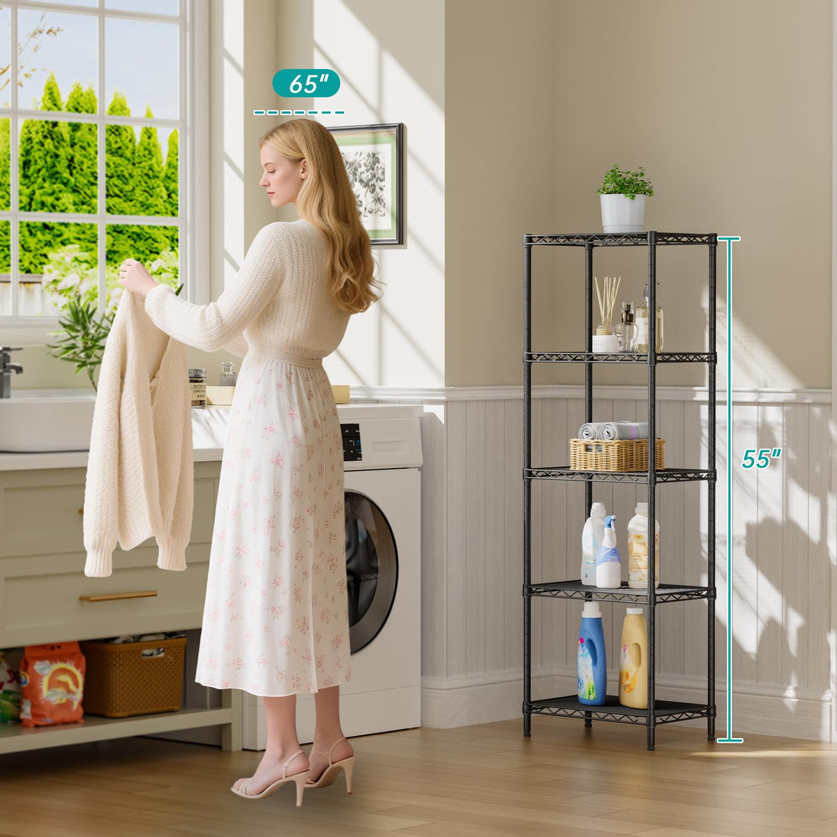 SINGAYE Metal Shelves Wire Shelving Storage Standing Adjustable Shelf Unit