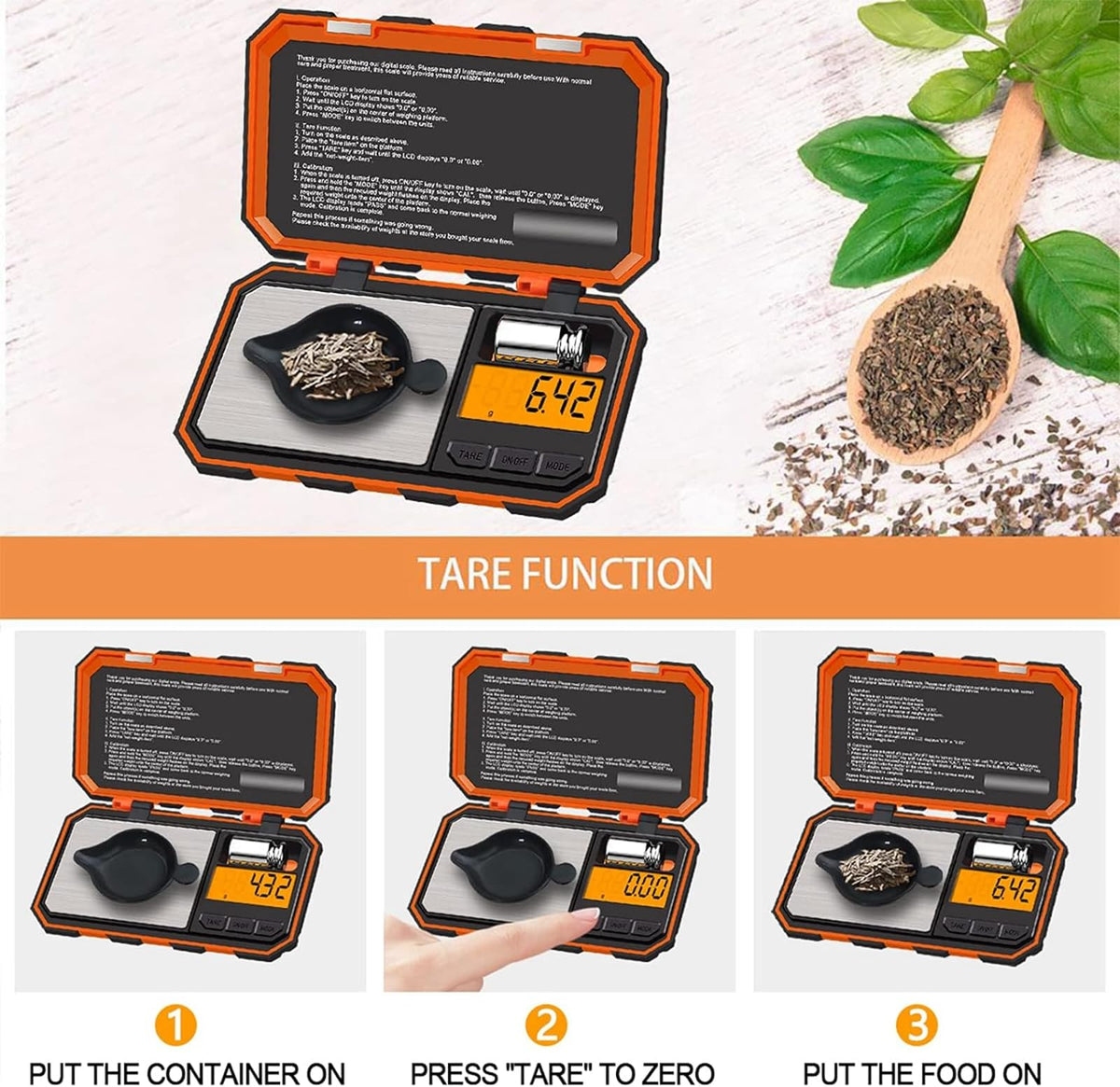 UNIWEIGH Digital Gram Scale,200g/0.01g High Precision Pocket Mini Scales