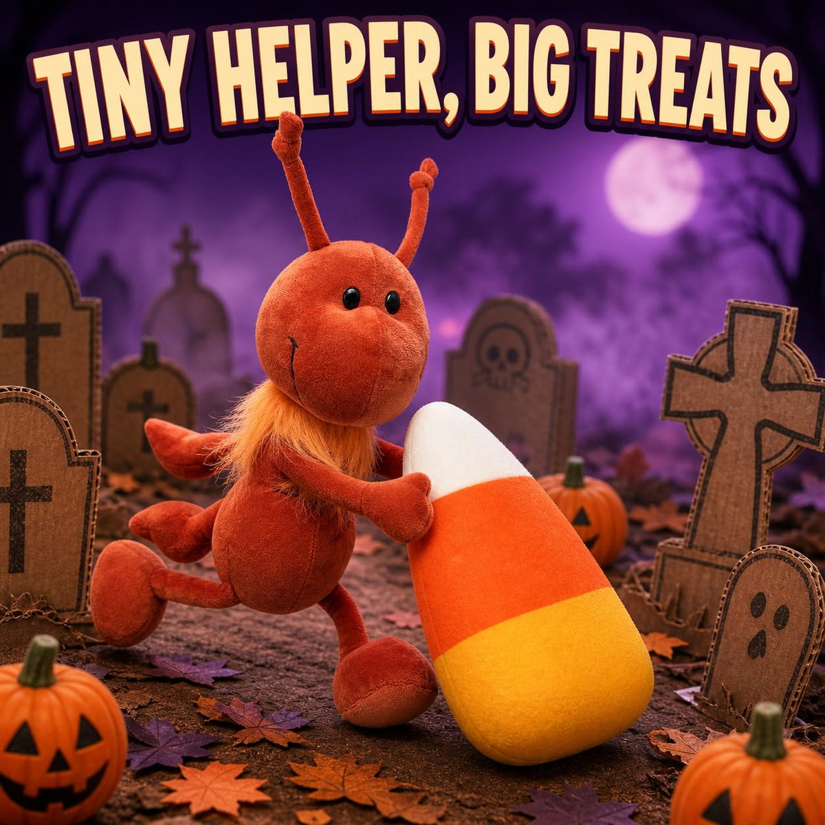 JoyAmigo Ant Plush Stuffed Animal Insect Toy, 8 Inch Soft Red