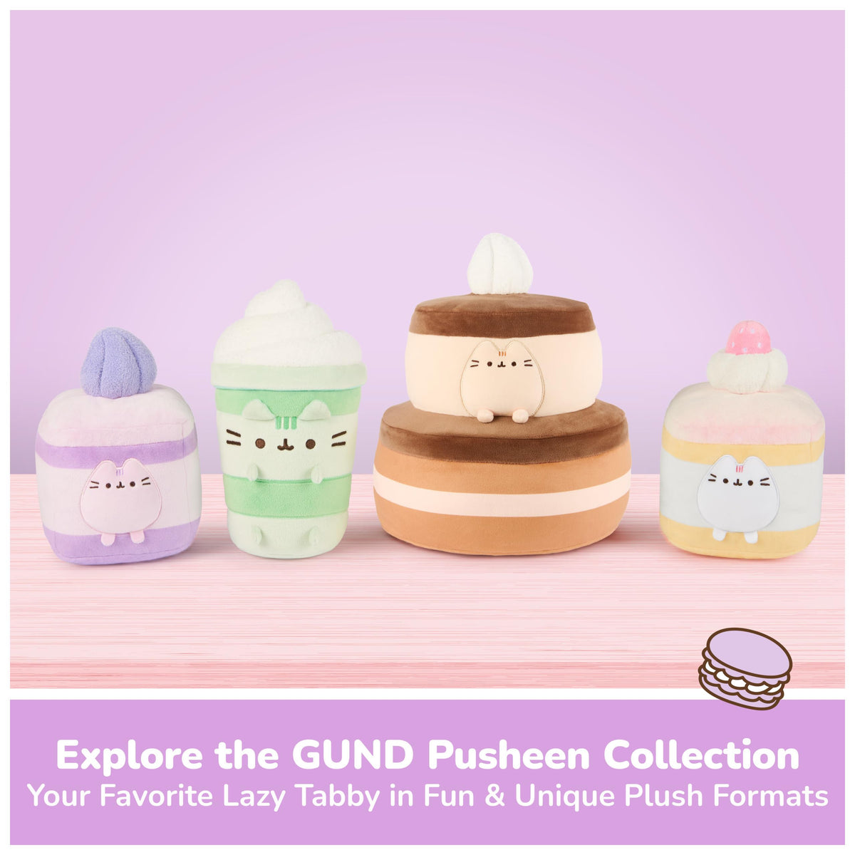 GUND Pusheen Strawberry Sponge Cake 6-Inch Plush Toy for Ages 8+