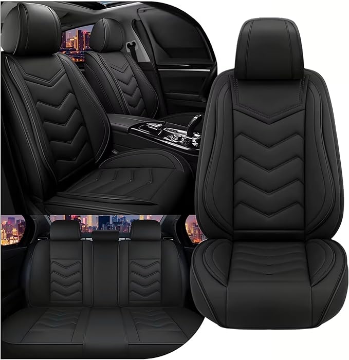 CTDS Car Seat Covers for Honda Accord 2000-2026, Stylish Sport Seat Cover, Premium Nappa Leather Car Seat Cover. Automobile Seat Covers Sets.(Standard 5 Seats/Pure Black)