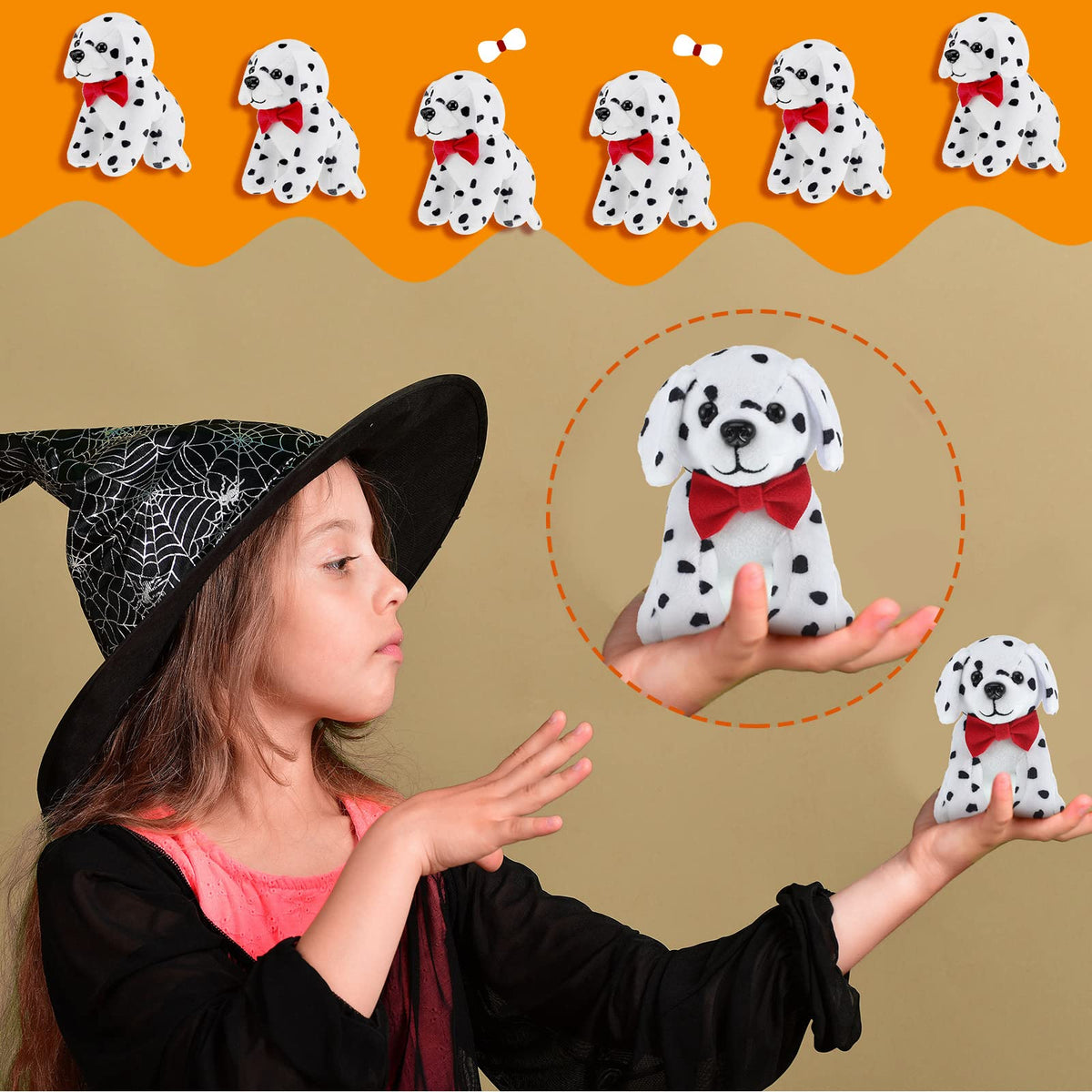 Jiuguva 6 Pcs Stuffed Dalmatian Dog Plush Spotted Puppy,Novelty Style