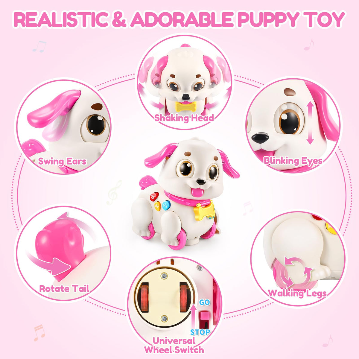 LUDILO Musical Puppy Toys for 1 Year Old Girl Gifts Baby Toys 6-12-18 Month