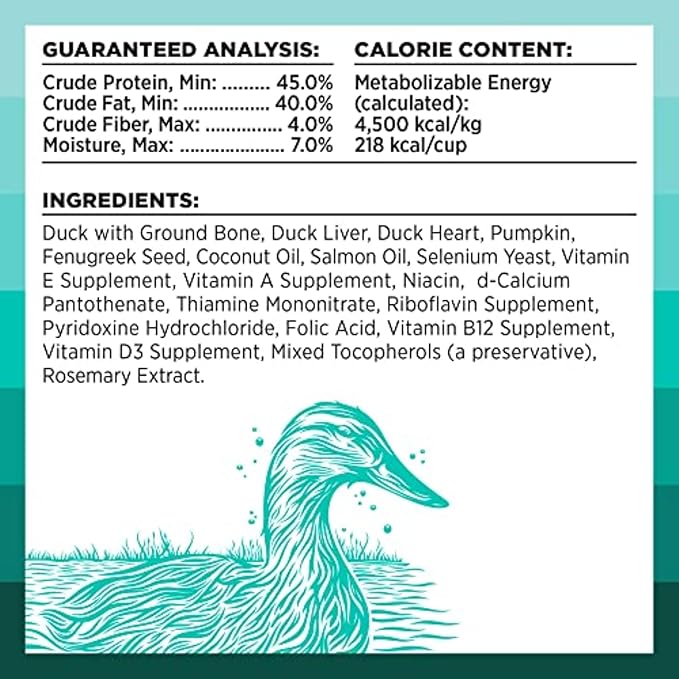 BIXBI Rawbble Freeze Dried Dog Food, Duck Recipe, 26 oz - 95% Meat and Organs, No Fillers - Pantry-Friendly Raw Dog Food for Meal, Treat or Food Topper - USA Made in Small Batches