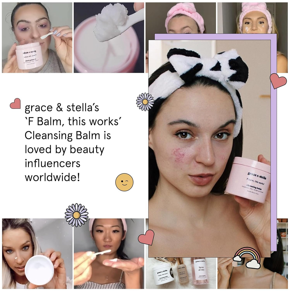 grace & stella Makeup Remover Cleansing Balm - Hydrating Facial Cleanser