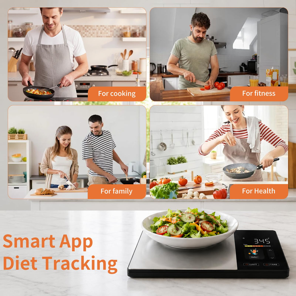 Smart Nutrition Kitchen Scale,Free APP Digital Scale Tracks Calories,Fat, Carbs,Protein,analyzes 24 nutrients,11lb max Load, gram/Ounce Conversion, Stainless Steel for Weight Loss, Baking & Meal prep.