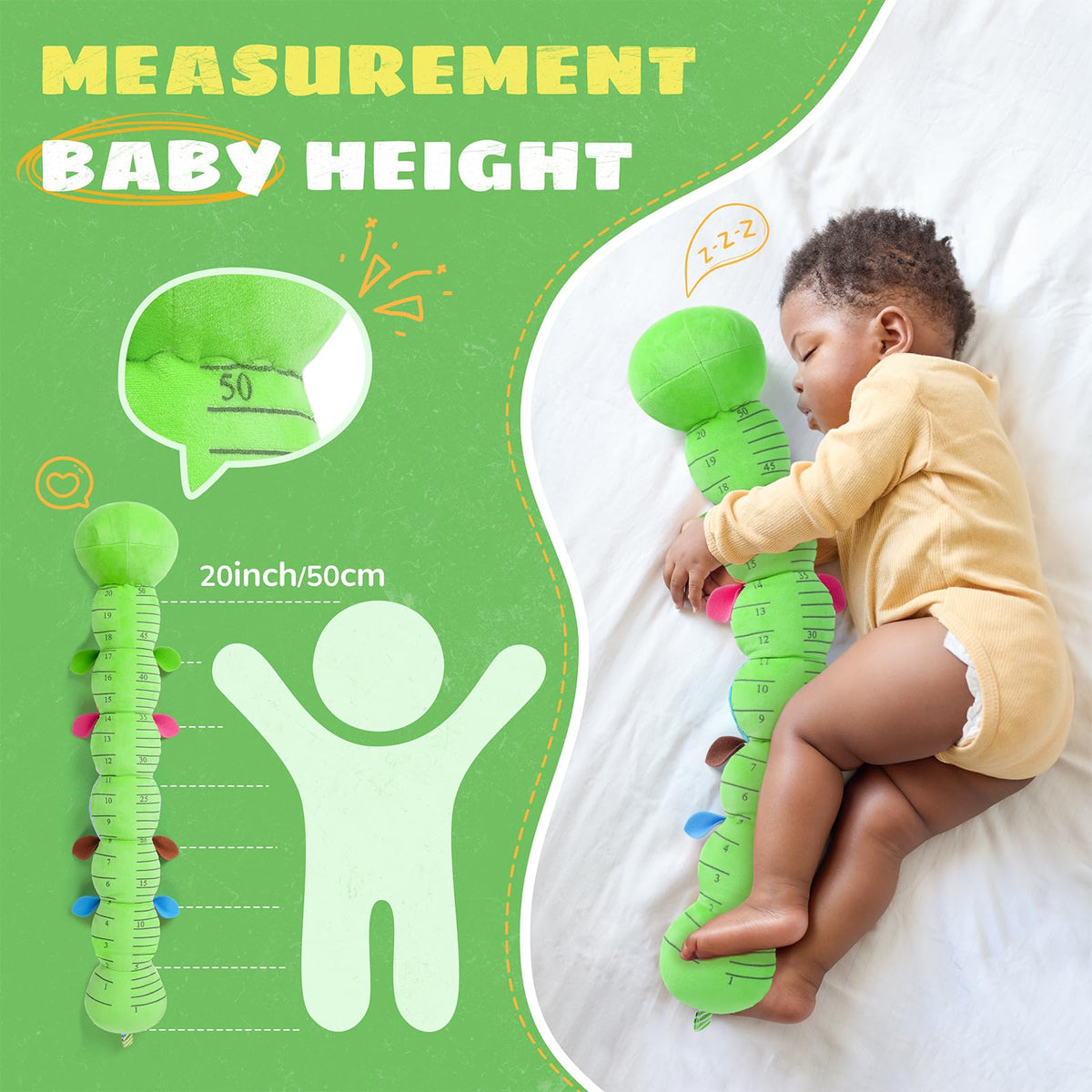 AWOTOY Baby Toys 6-12 Months Music Caterpillar Stuffed Animals Infant Toys
