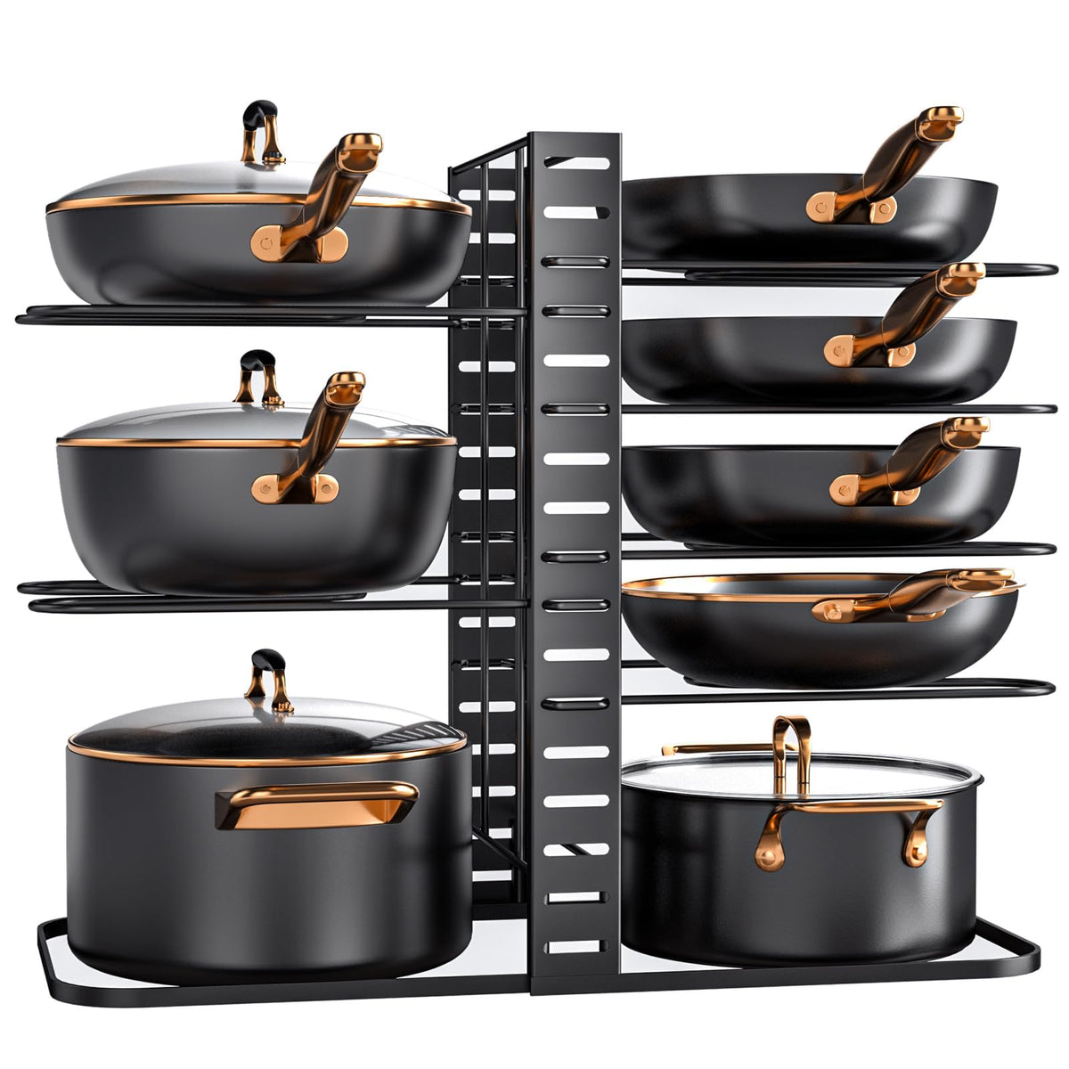 MUDEELA 8-Tier Lightweight Pots and Pans Organizer under Cabinet, 14.55" H