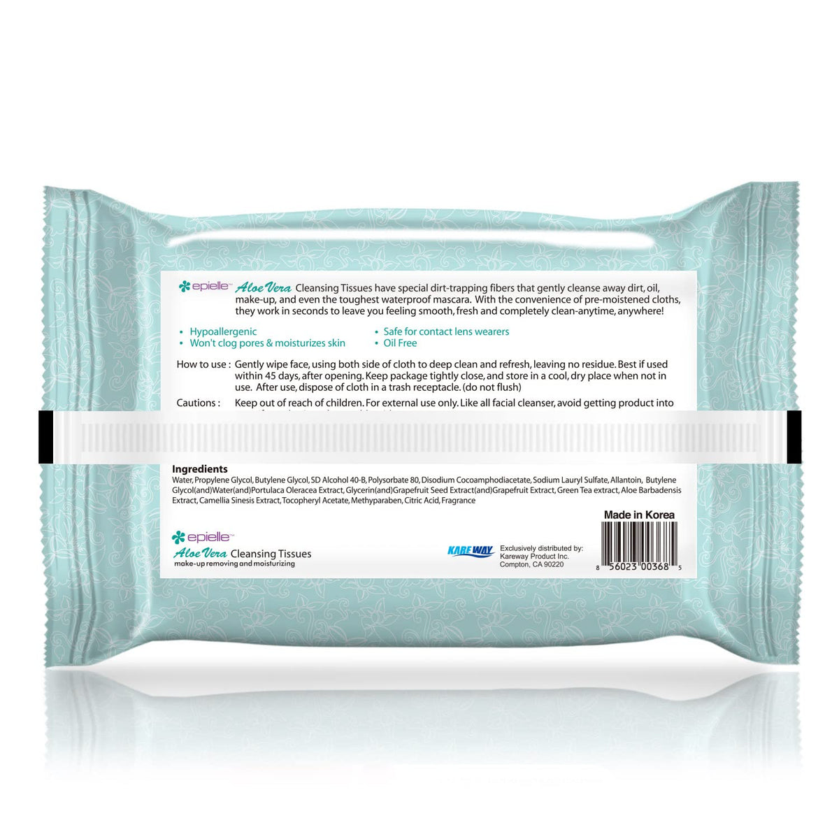 Epielle Makeup Remover Wipes, Remove Waterproof Mascara, Gentle Daily Facial Cleanser Towelettes with Collagen, Cucumber & Argan Oil, Stocking Stuffers, 60 Count (Pack of 4)