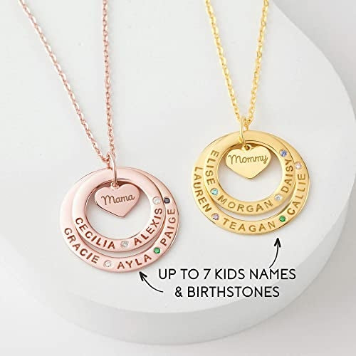 Grandma Birthstone Name Necklace