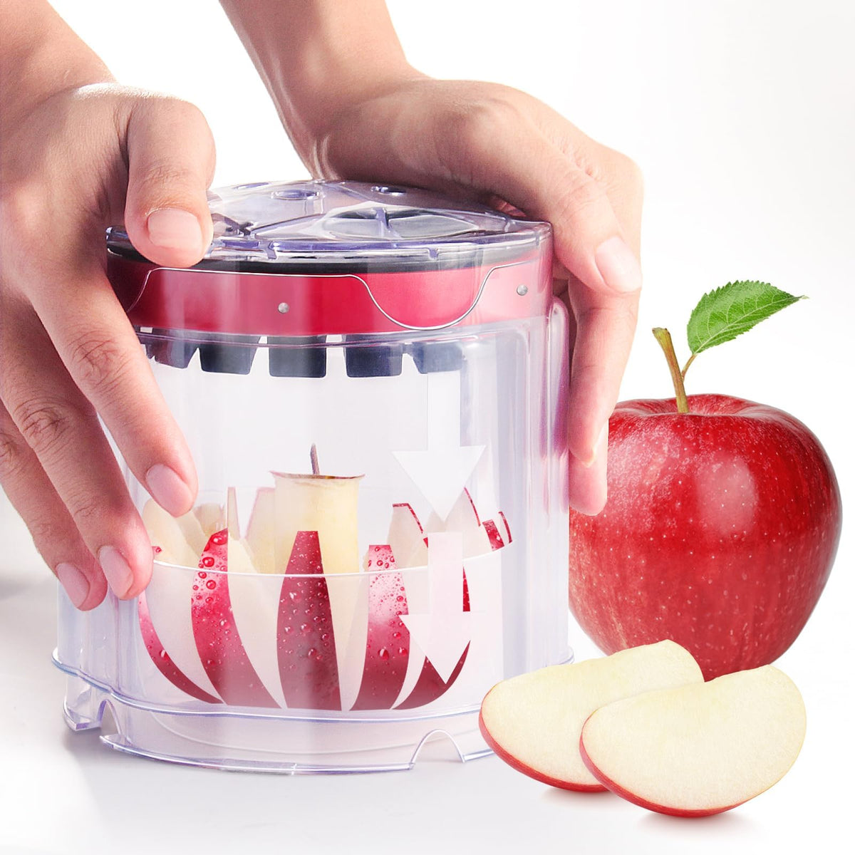 OOKUU 5.12-In Extra Large Apple Slicer Corer, 16-Blade Cutter