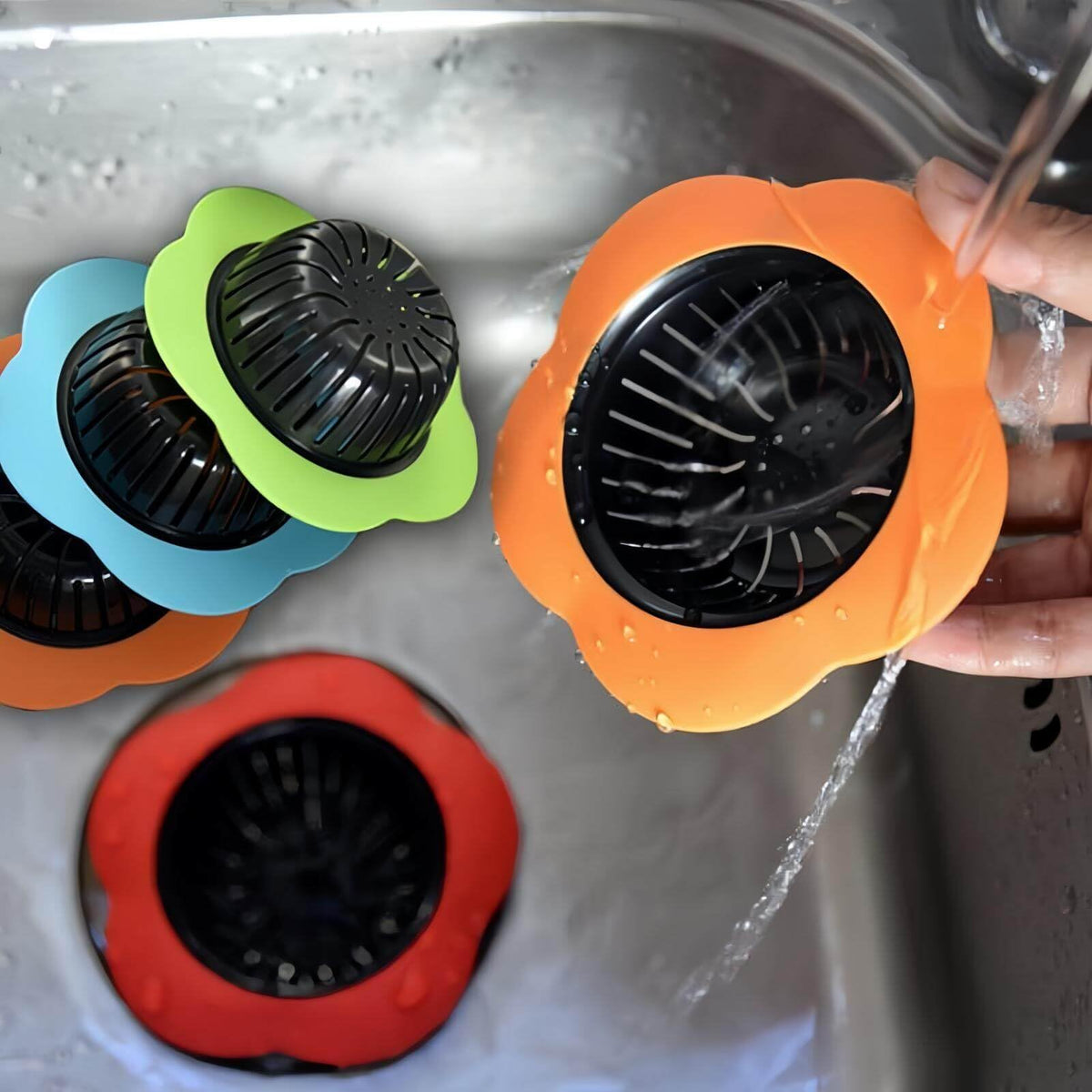 JIANYI Silicone Sink Drain Strainer, 4 Pack