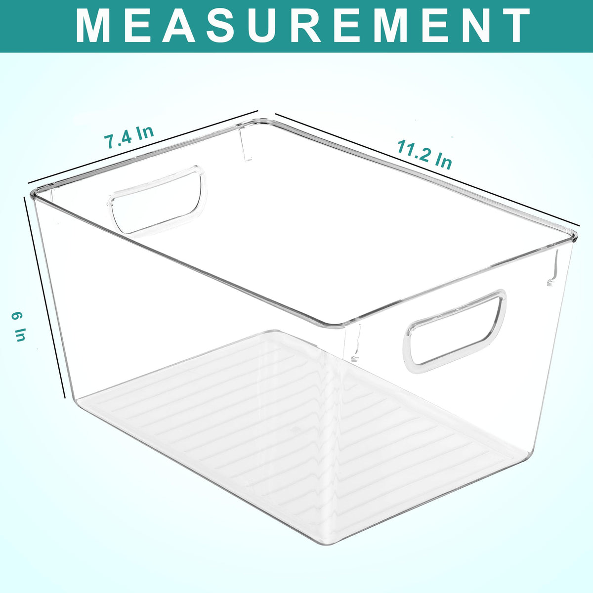 Utopia Kitchen Pantry Organizers and Storage Bins, 6 Pack, Large, Clear