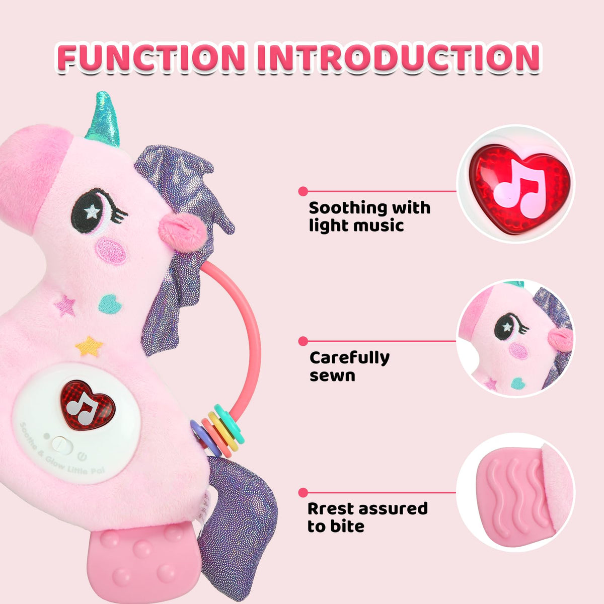 Baby Musical Activity Soft Toys with Sound & Light, Sensory Toys for Infant