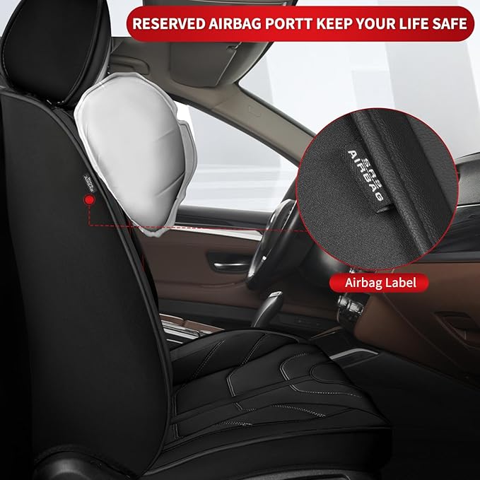 TTX LIGHTING Car Seat Covers fit for Mazda CX-5 2013-2026 Full Set: Premium Leather Automotive Seat Cover with Airbag Compatible Waterproof (5 Seats, Black)