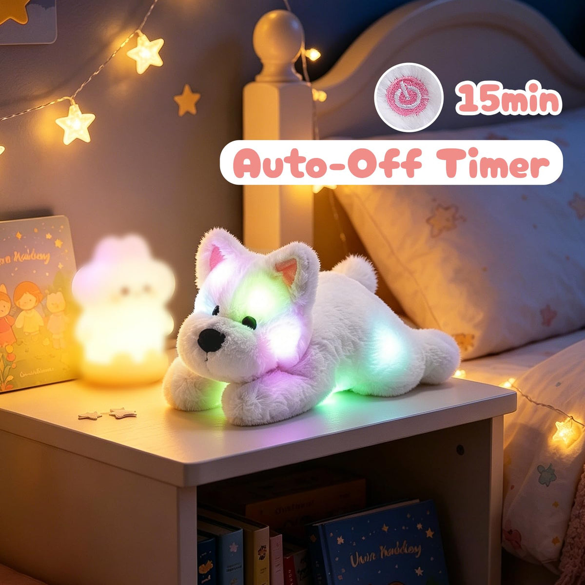 Light up West Highland White Terrier Dog Stuffed Animal Glowing Puppy Plush