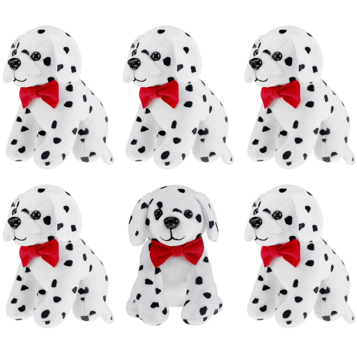Jiuguva 6 Pcs Stuffed Dalmatian Dog Plush Spotted Puppy,Novelty Style