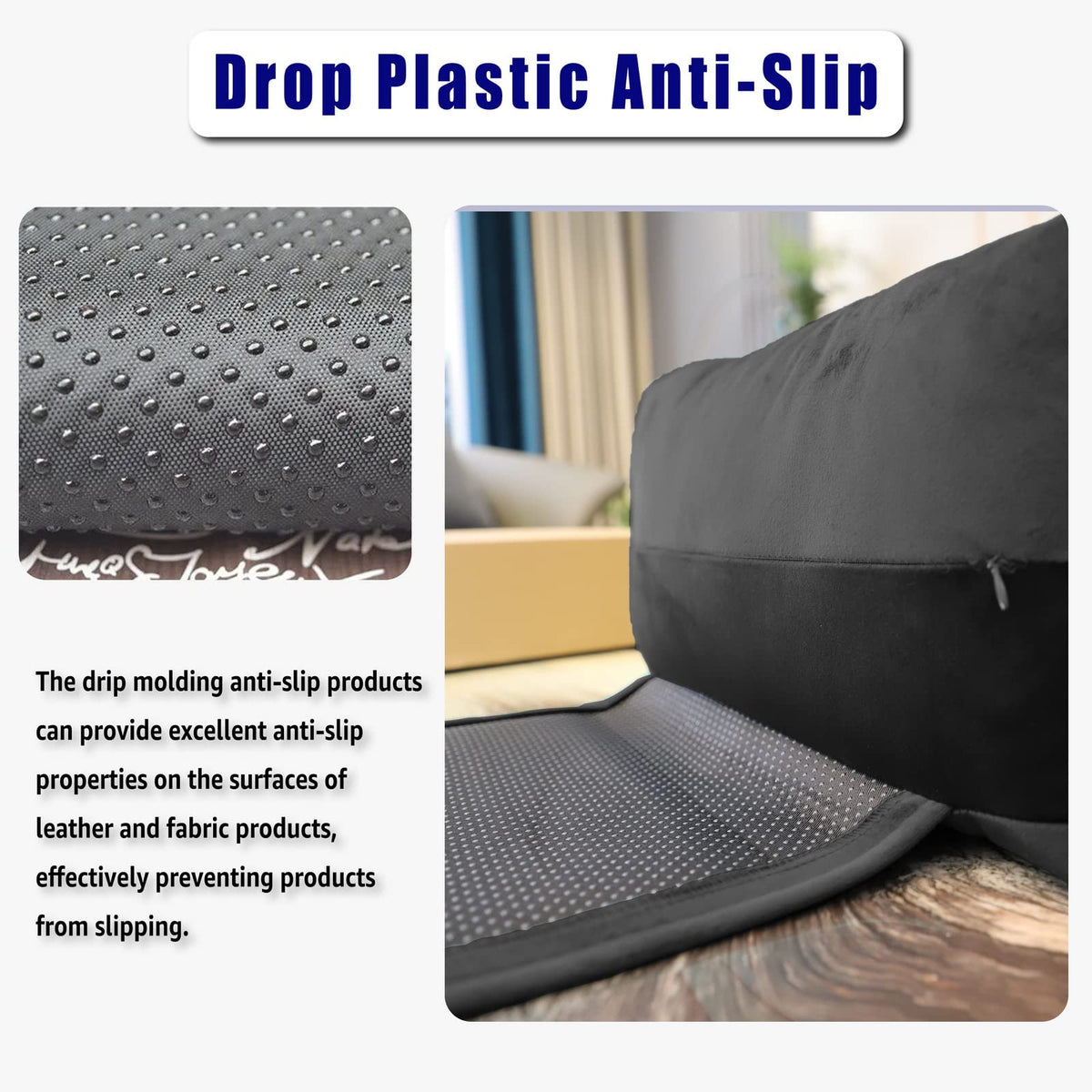 AmazeCov Velvet Recliner Headrest Pillow, Non-Slip Neck Support, Black