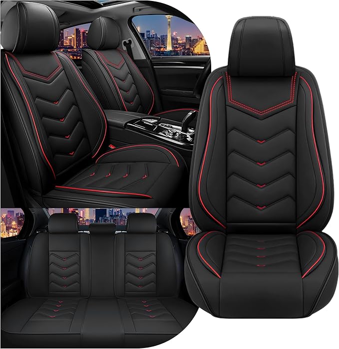 CTDS Car Seat Covers for Honda Accord 2000-2026, Stylish Sport Seat Cover, Premium Nappa Leather Car Seat Cover. Automobile Seat Covers Sets.(Standard 5 Seats/Black)