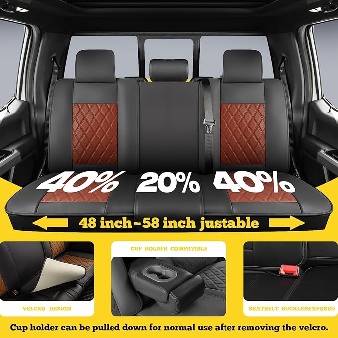 LINGVIDO Car Seat Covers Full Set (5 Seats) - Premium Perforated Nappa Leather, Waterproof Shield, Omni-Adapt Fit SUVs Sedans, Ultimate Family & Pet Protection