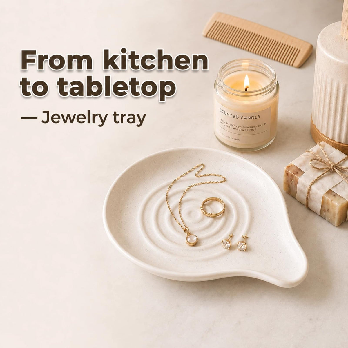 MANSWIN Spoon Rest for Stove Top, Ceramic Spoon Holder for Kitchen Counter