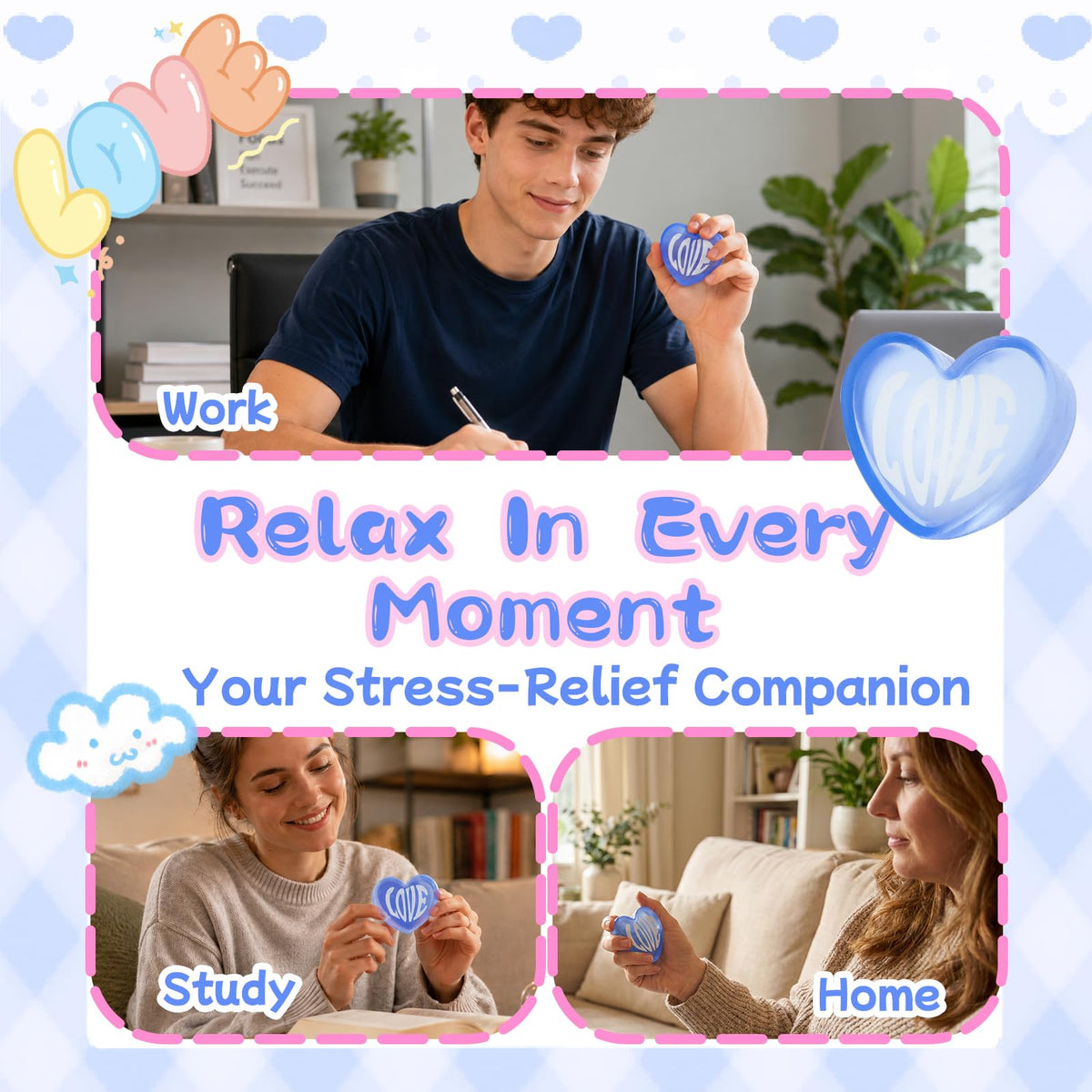 Heart Sensory Toys, Soft Squeeze Toys, Anxiety Relief