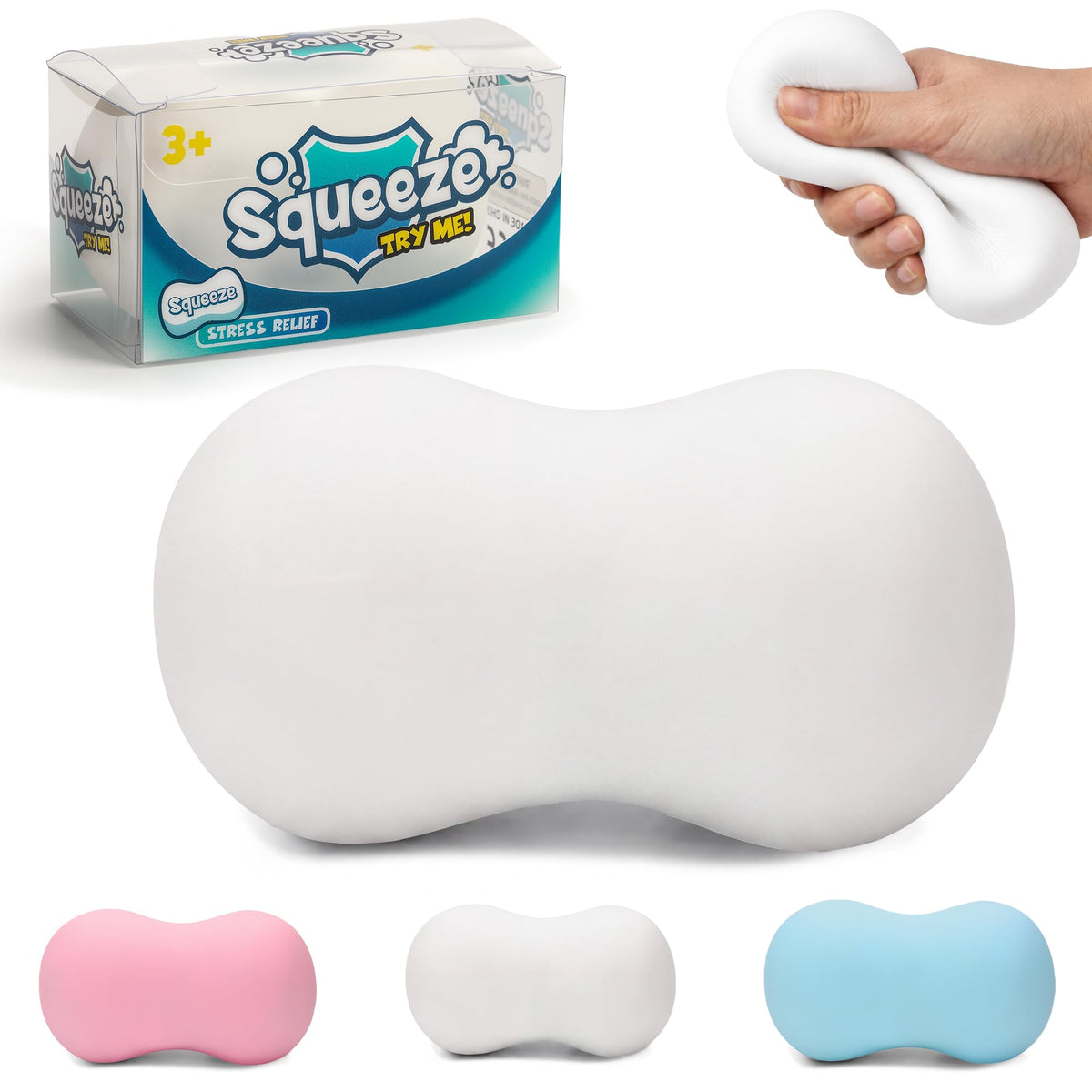 Crunchy Soap Squishy ASMR Toy, Soft Squeeze Fidget Toy, Stress Ball（White）
