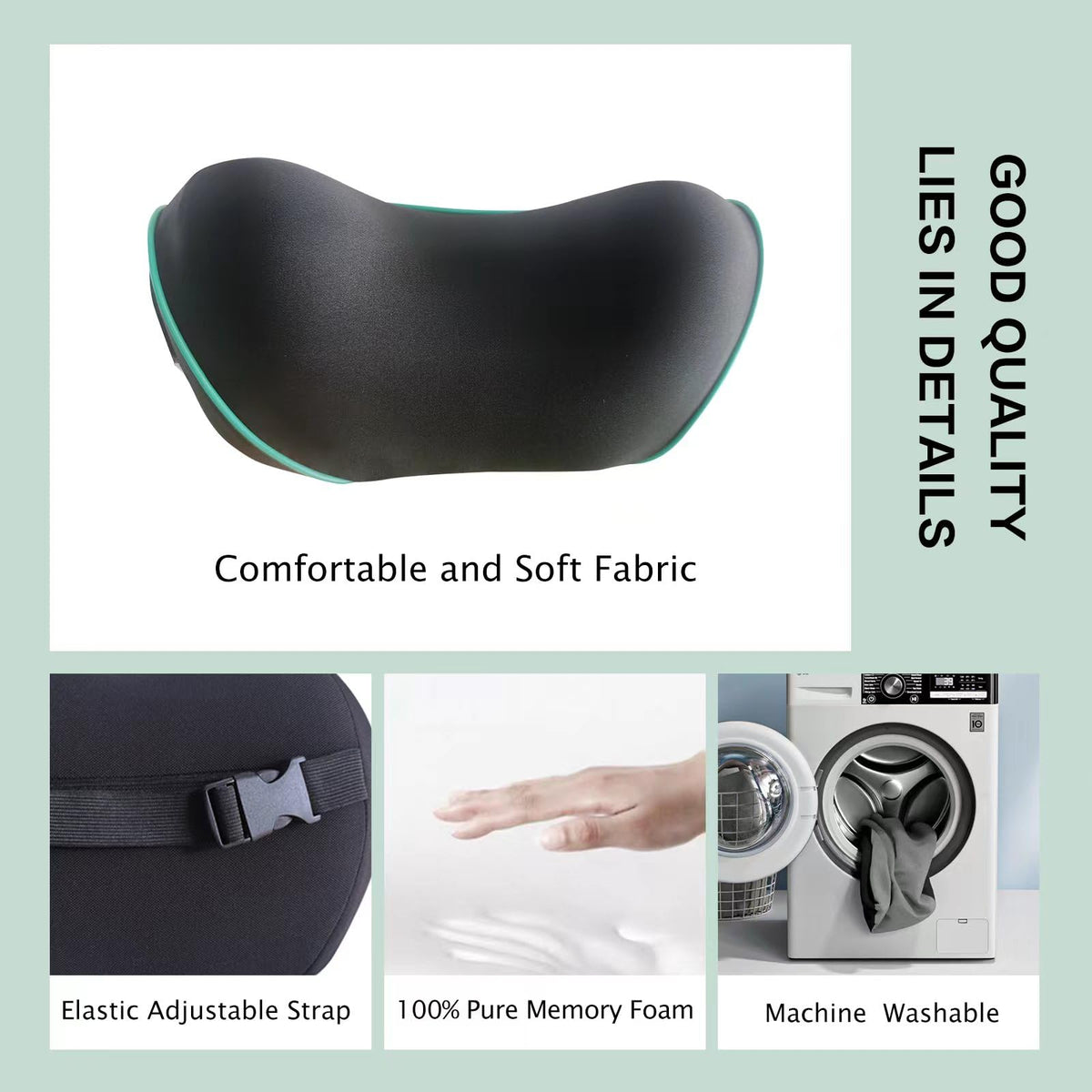 Really Soft Car Headrest Pillow, Neck Pillow for Car with Adjustable Strap