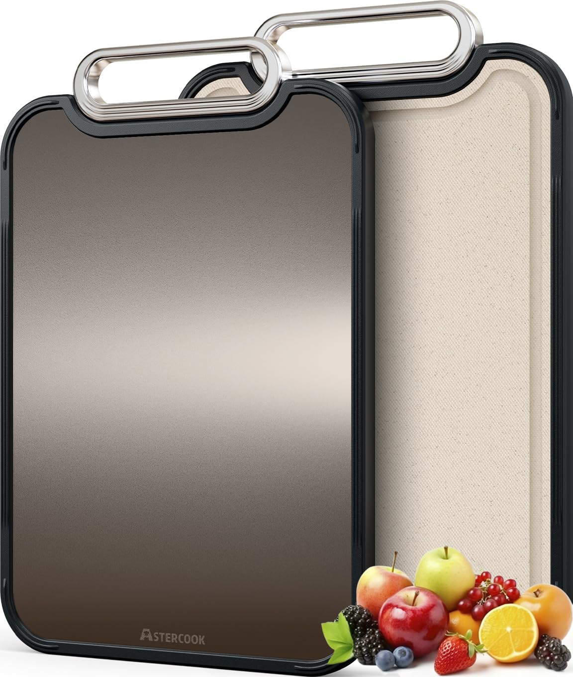 Astercook Titanium Cutting Board for Kitchen, 2-in-1, 16 x 11 in