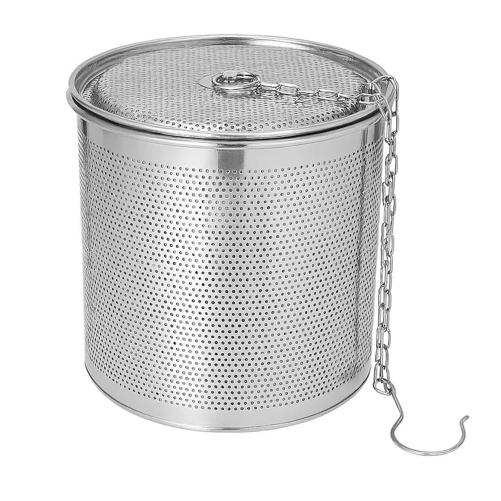 Stainless Steel Seasoning Strainer | Large Capacity Tea Mesh Tea Infuser Strainer with Extended Chain for Cooking Seasoning Filter