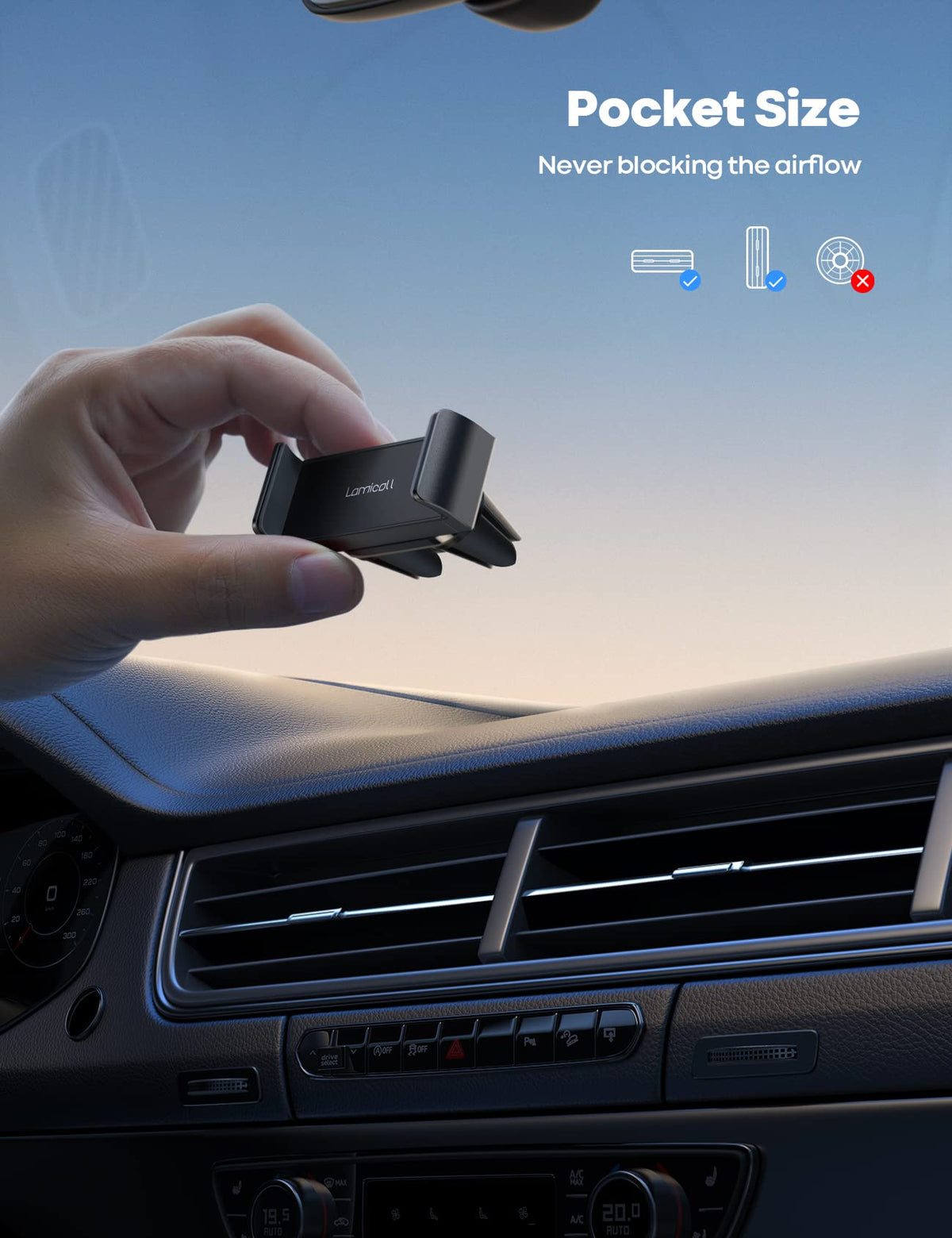 Lamicall Car Vent Phone Mount Two Grips Design Phone Holders for Your Car