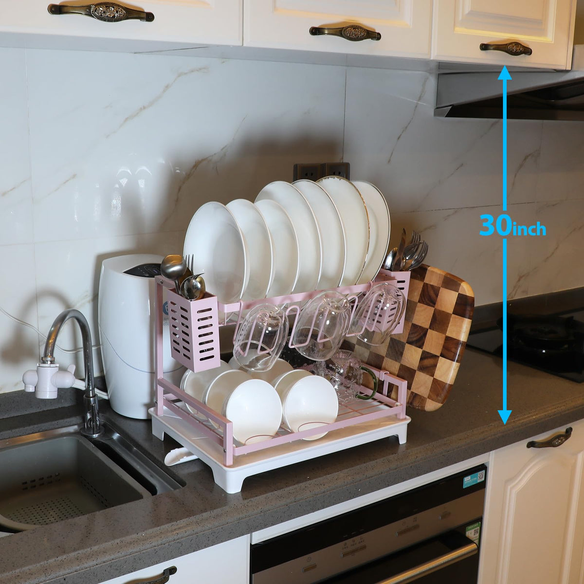 B-Land Dish Drying Rack, Rust-Proof 2 Tier Dish Racks for Kitchen Counter
