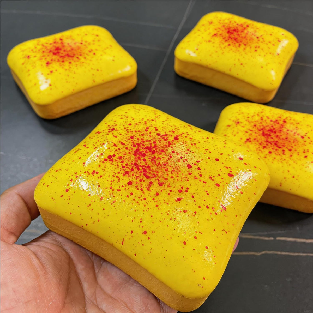 4Pcs Squishy Toys Set, Slow Rising Butter Squishy, Toast Bread and Croissant Squishies, Soft PU Foam Squeeze Toys for Stress Relief, Fidget Toys, Party Favors, Desk Toys, Gifts for Adults