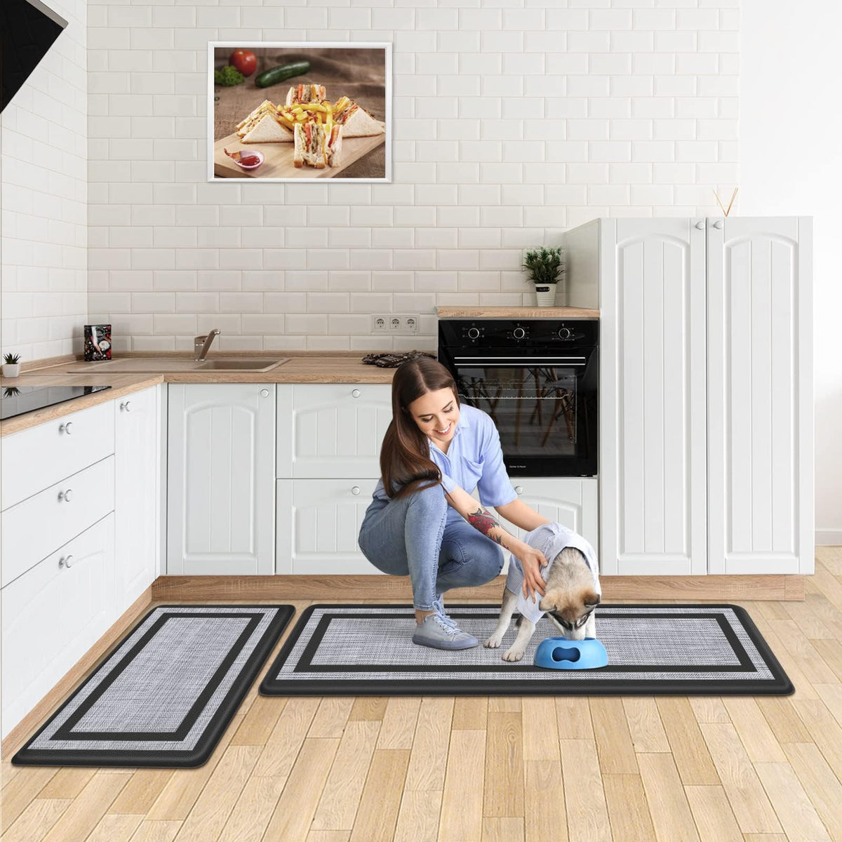 Mattitude Kitchen Mats Set of 2,Cushioned Anti-Fatigue Non-Skid Rug Sets