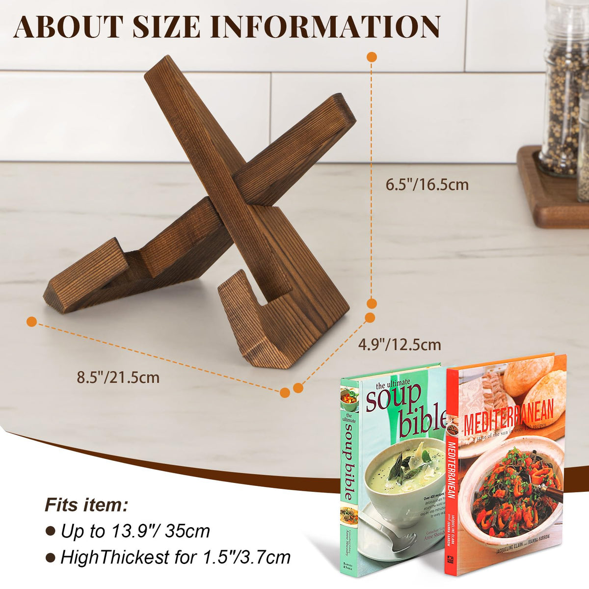 PUERSI Cookbook Stand for Kitchen, Recipe Book Holder for Kitchen Counter