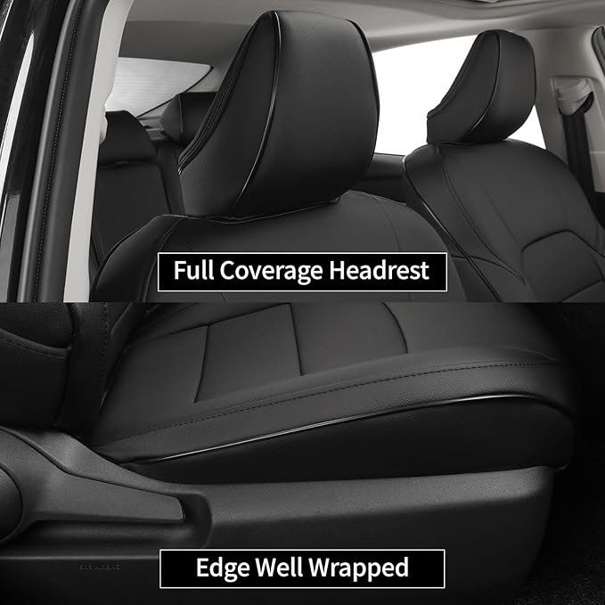 EKR Camry Seat Covers for Toyota Camry XSE,XLE 2025 2026 Waterproof Leather Car Seat Cover Full Set for Trucks SUV-Faux Leather (Black)