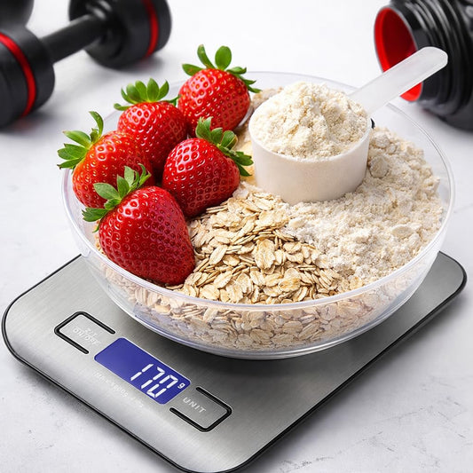 Digital Kitchen Food Scale 10kg – Stainless Steel, High Accuracy Weight Scale with LCD Display, Battery Powered