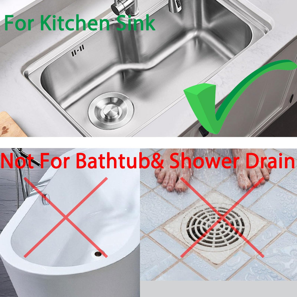 Giramika 2 Pack Kitchen Sink Drain Strainer with Handle, Stainless Steel Large Kitchen Sink Drain Basket Food Catcher, Outer Diameter 4.5 Inch, Rust Free