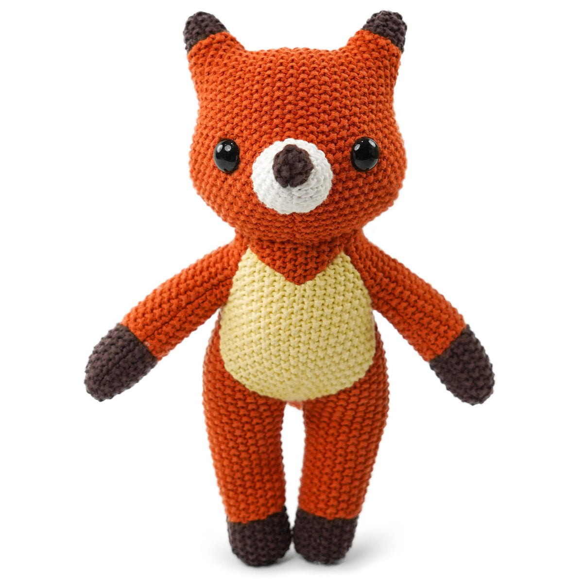JUSTQUNSEEN Knitted Fox Stuffed Animal,11 Inch Stuffed Animal Plush Fox Cute Animal Fox Toy for Girl,Soft Fox Toy Cotton Plush Knitted Stuffed Animals Birthday